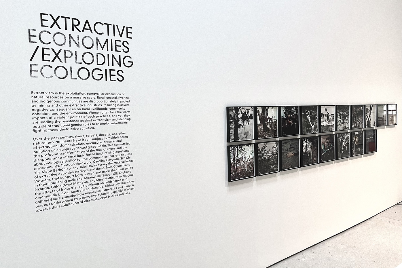 Final painted exhibition titles and markers combined with vinyl text installation