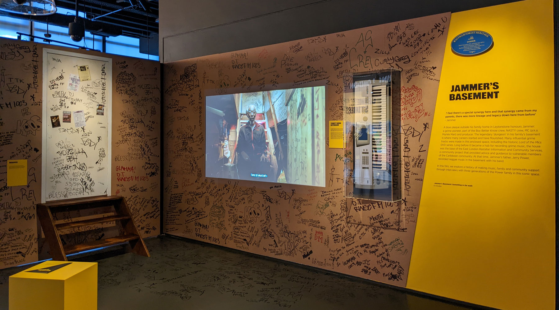 Painted exhibition title for William Kentridge retrospective at Royal Academy London