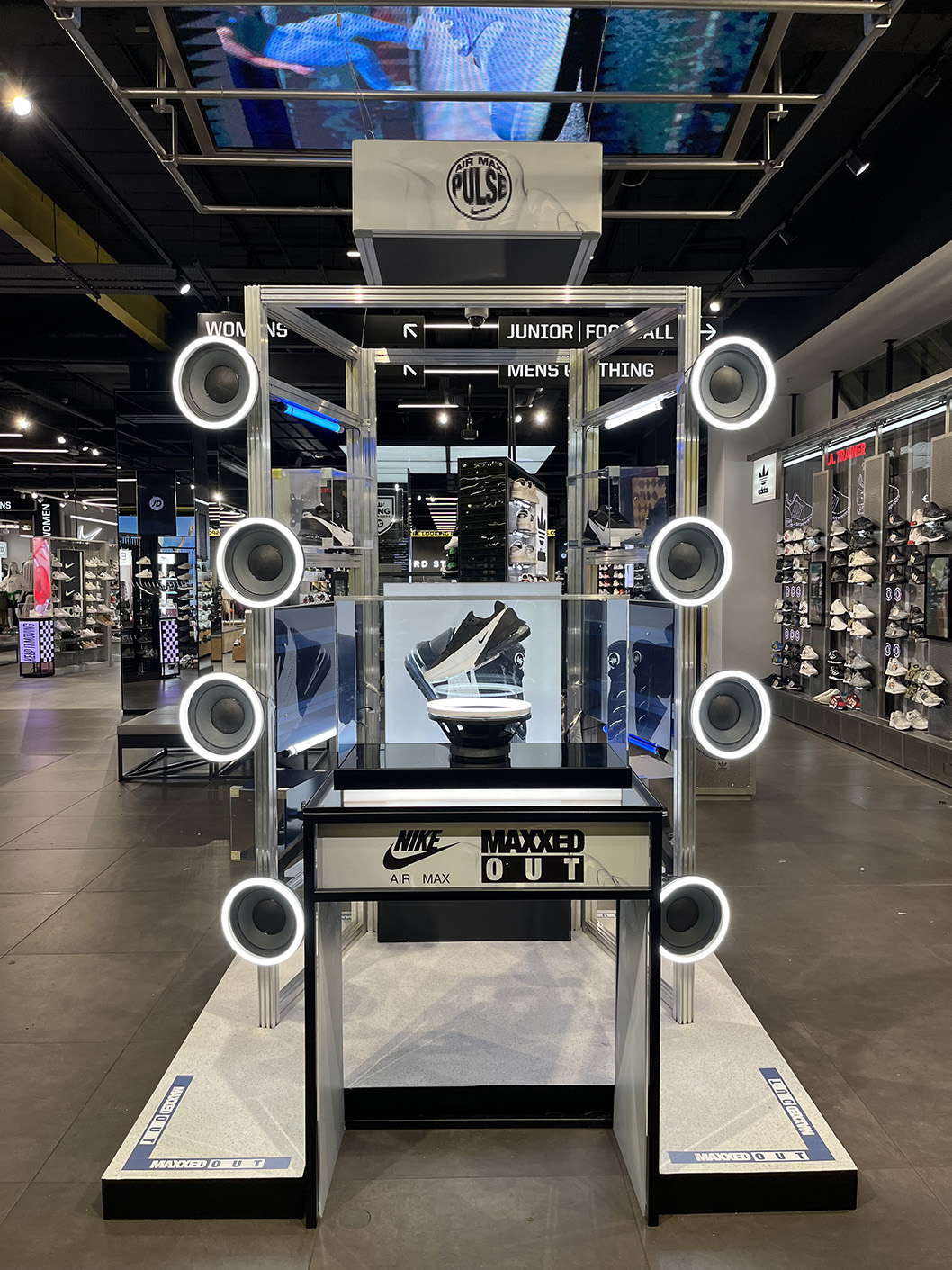 Interactive and immersive display for Nike campaign in store at JD Sports Oxford Street London