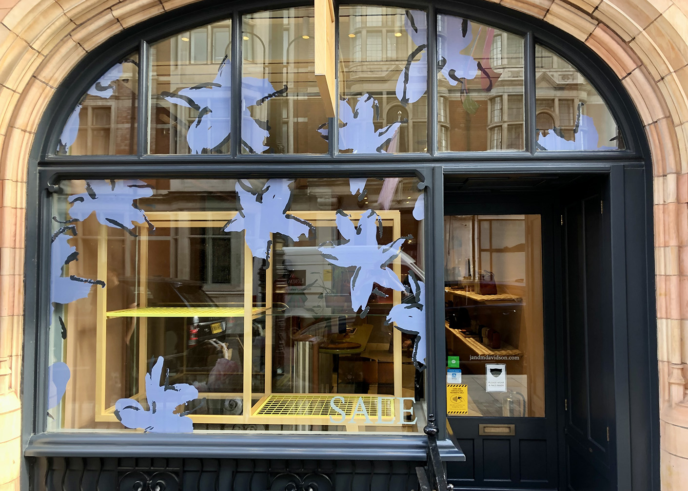 Summer collection window vinyl and instore graphic installations at J&M Davidson