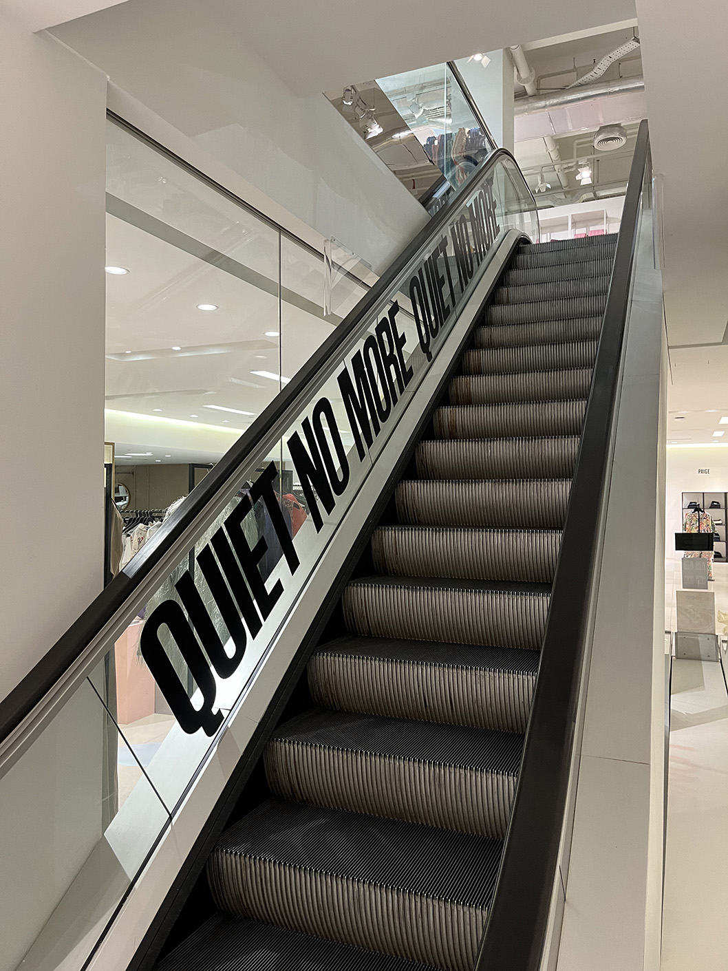 Vinyl installation for campaign across the Bond Street store at Fenwick Bond Street