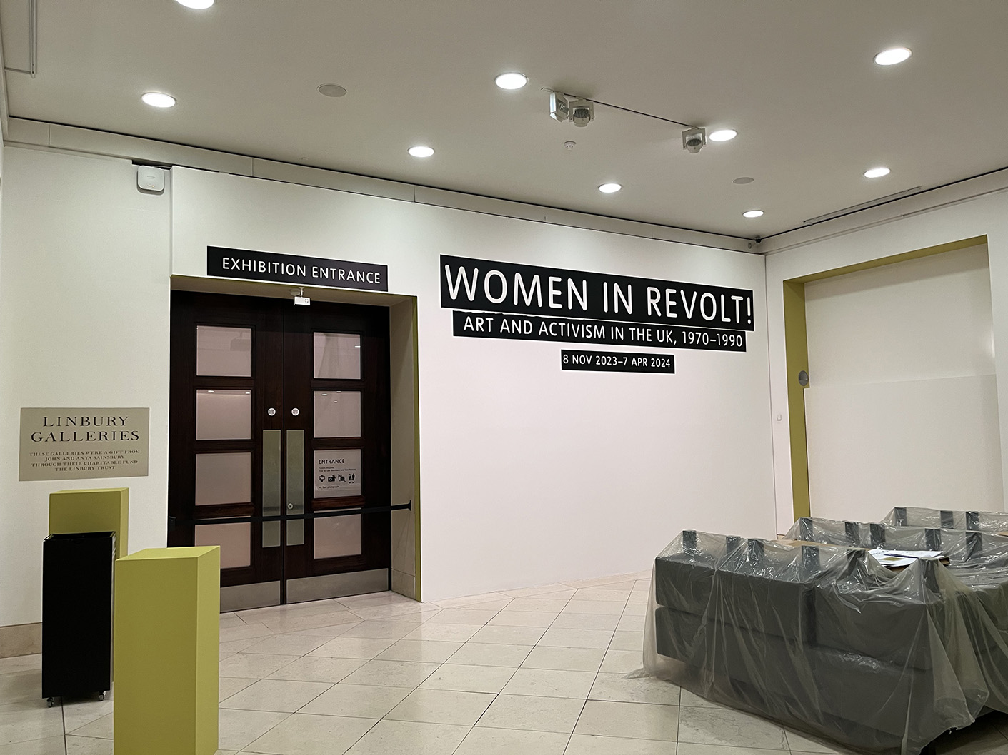 Women in Revolt opening title creation and entrance display at Tate Britain